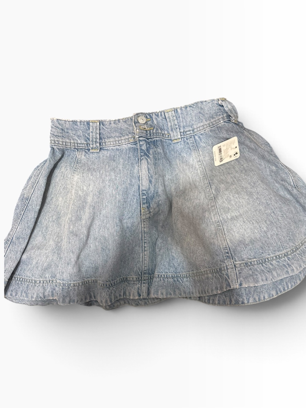 We The Free Wonderland Mini Skirt Light Blue Denim Size 27 NWT